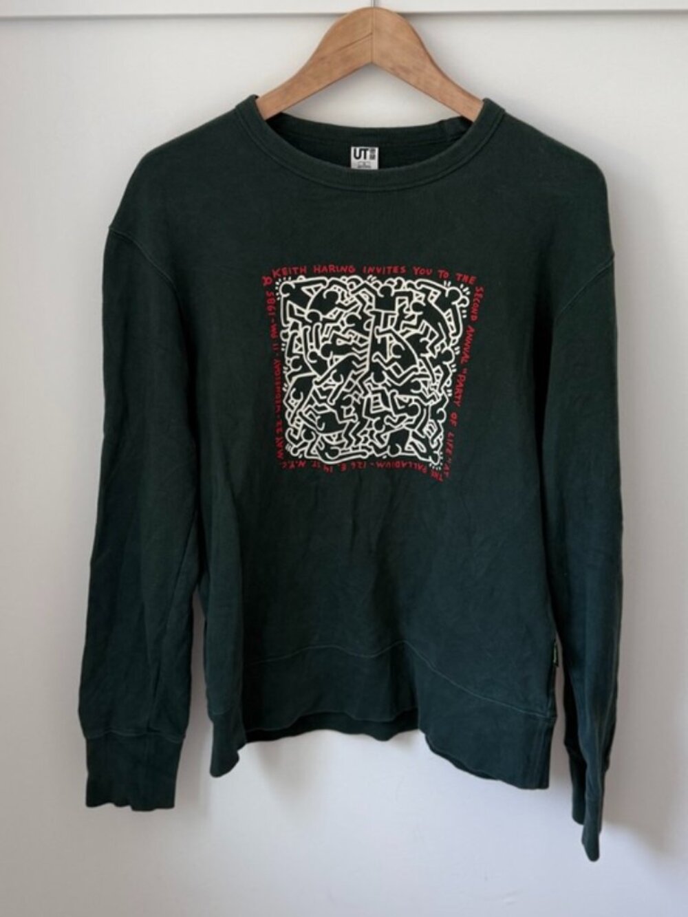 Uniqlo UT Keith Haring "Party of Life" Green Crewneck Sweatshirt - Size S